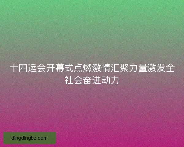 十四运会开幕式点燃激情汇聚力量激发全社会奋进动力